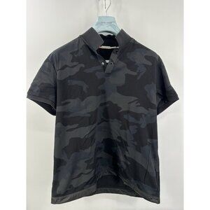 Moncler Black & Blue Camo Short Sleeve Polo Shirt 2XL (X7)